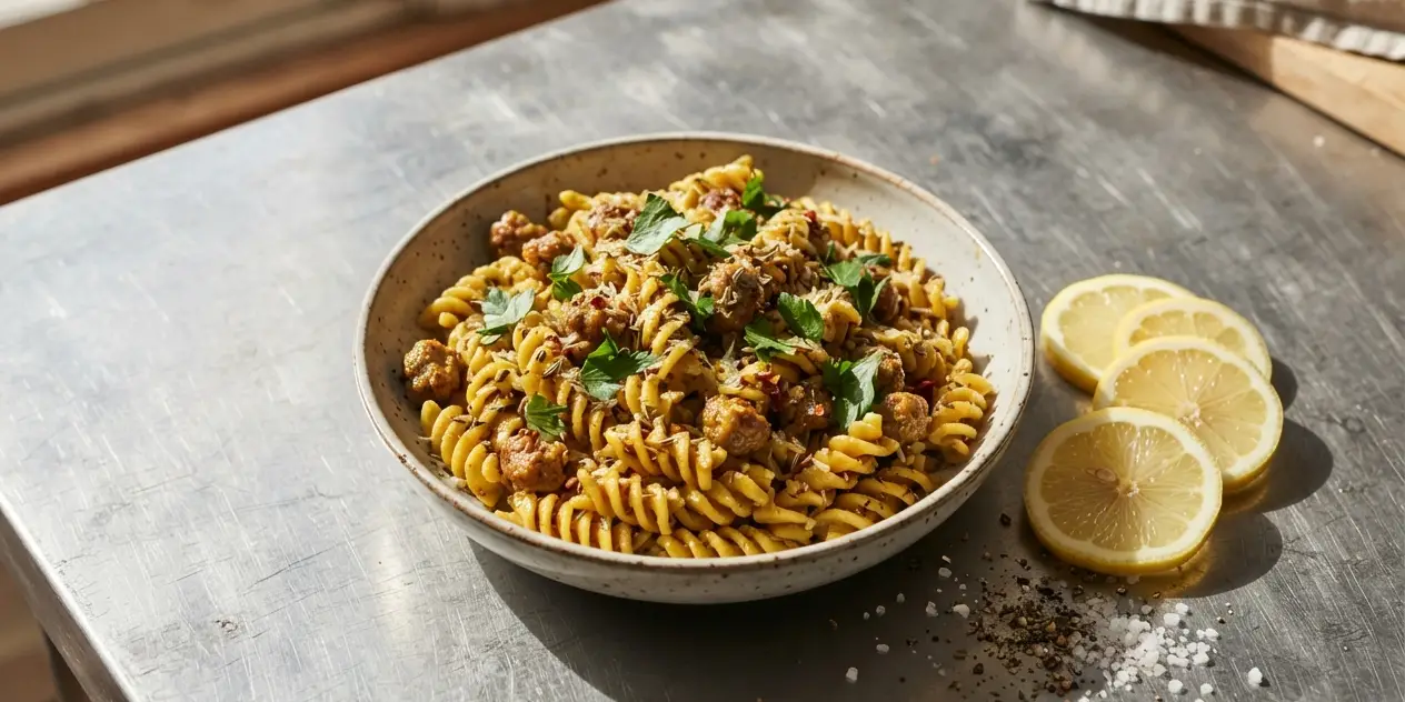 Spicy Sausage Fusilli with Fennel
