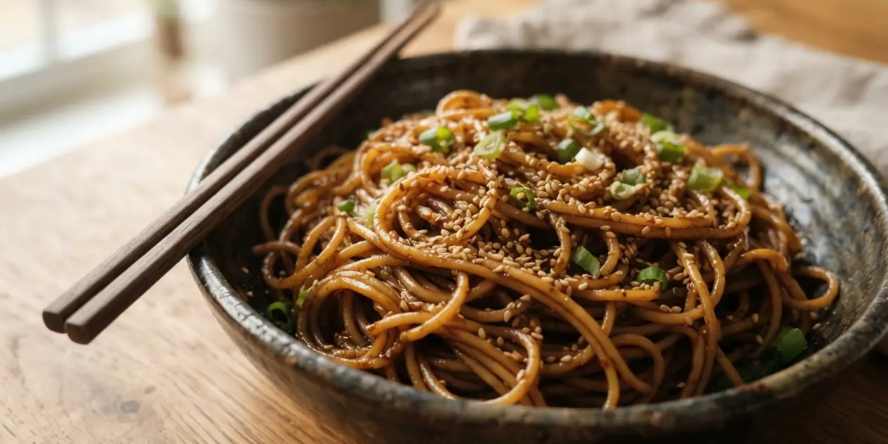 Sticky Garlic Sesame Noodles