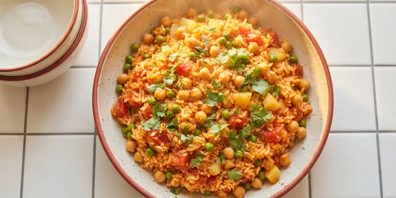 Buttery tomato and chickpea rice