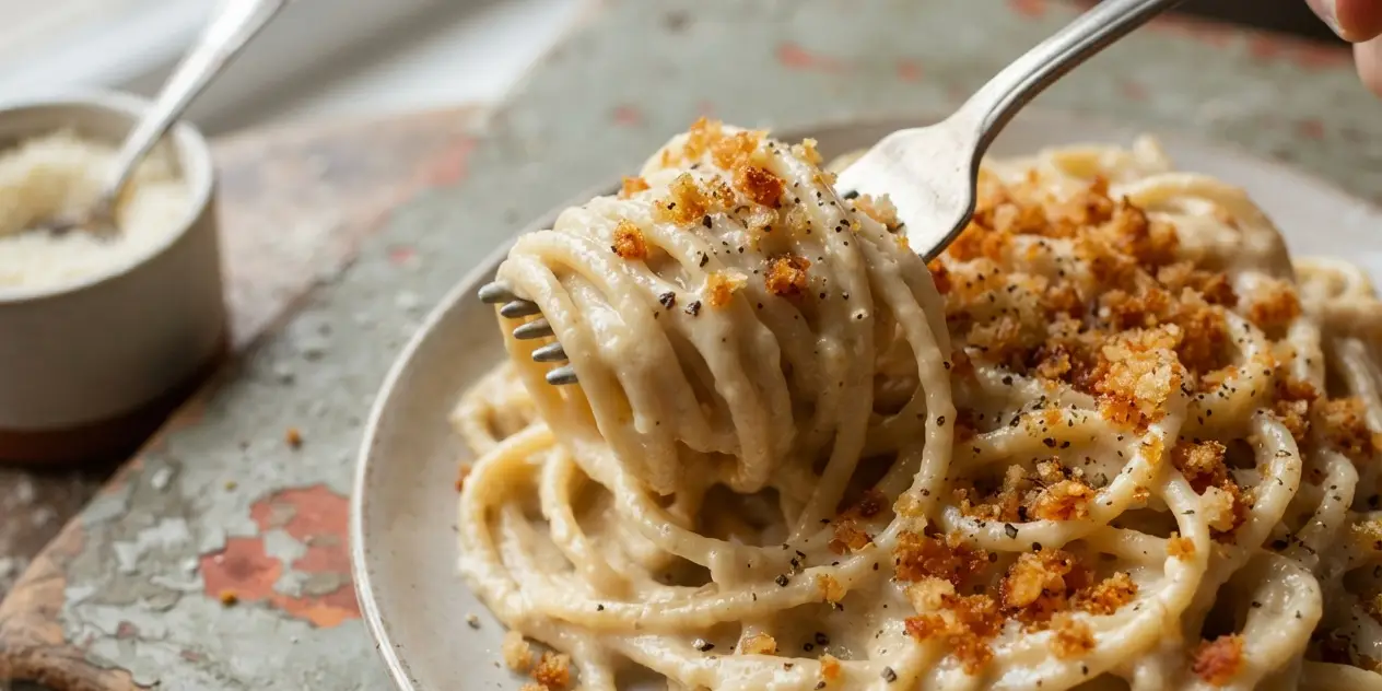 Creamy Cauliflower Pasta with Crispy Breadcrumbs