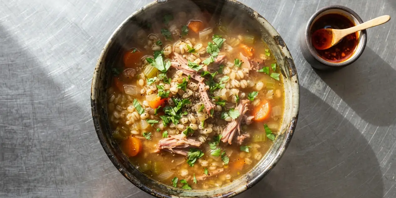 Hearty Bacon Hock & Barley Soup (Slow Cooker)