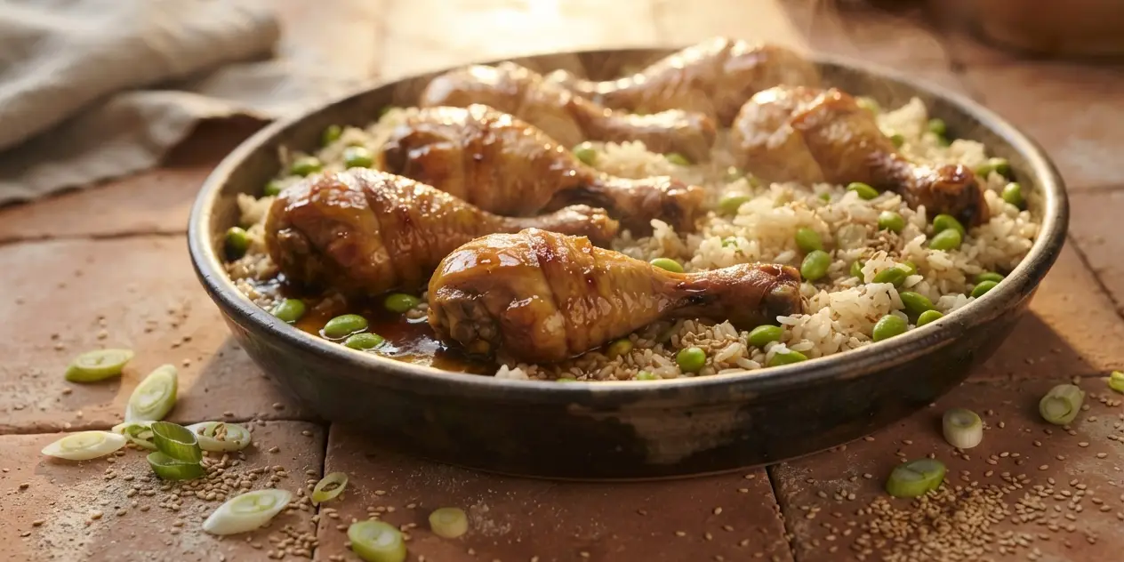 Teriyaki Chicken Drumstick & Rice Bake (One Pot)