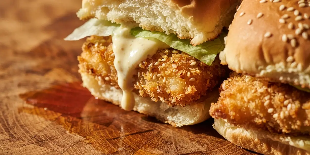 Panko Crumbed Fish Sliders with Lemon Aioli