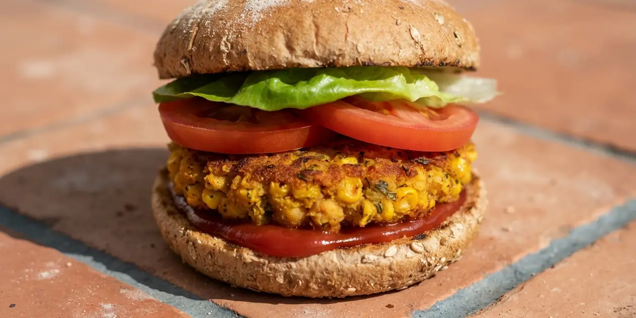 Spiced Chickpea & Sweetcorn Burgers